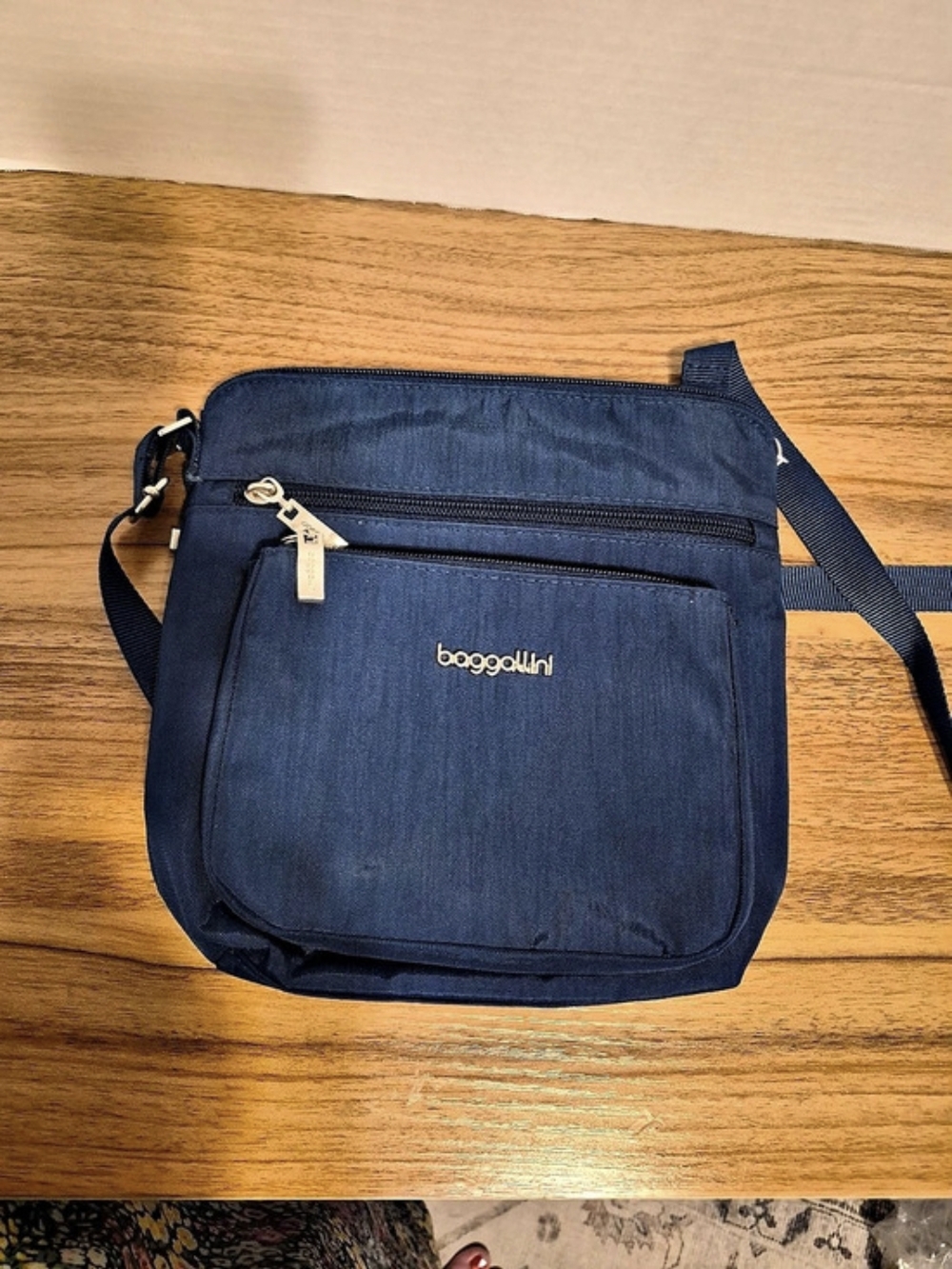 baggallini New Classic Pocket Crossbody with RFID Phone Wristlet Blue Crossbody